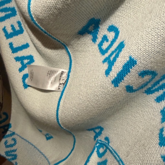Balenciaga Teal Logo Cardigan - Picture 4 of 9